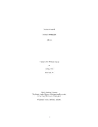Oral History Interview with David J. Wheeler