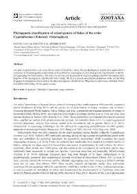 Phylogenetic Classification of Extant Genera of Fishes of the Order Cypriniformes (Teleostei: Ostariophysi)
