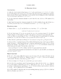 Problem Sheets 14. Homotopy Theory Constructions 1