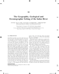 The Geographic, Geological and Oceanographic Setting of the Indus River