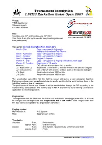 Tournament Inscription 1.VITIS Racketlon Swiss Open 2007 ______