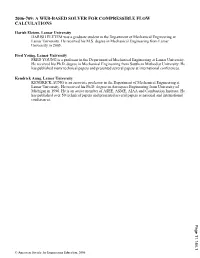 2006-709: a Web-Based Solver for Compressible Flow Calculations