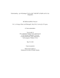 Aql in Readings of Usūl Al-Kāfī: Early Shī‘Īte Hadith and Its Later Interpreters