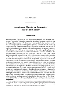 Austrian and Mainstream Economics: How Do They Differ?
