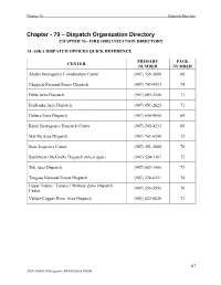 Chapter 70 Dispatch Directory