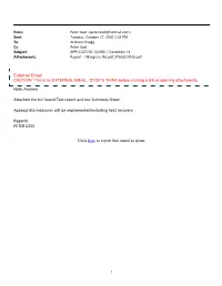 External Email Hello Andrew Attached the Full Sound Test Report and Our