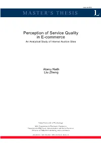 Perception of Service Quality in E-Commerce an Analytical Study of Internet Auction Sites