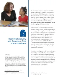 Reading Recovery and Common Core State Standards Are Closely Interconnected Within Each Lesson