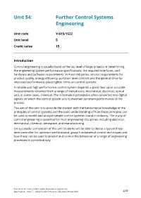 Unit 54: Further Control Systems Engineering