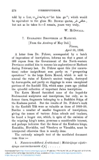 7. Epigraphic Discoveries at Mathurâ