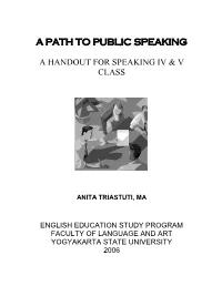 A Path to Public Speaking