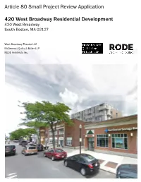 Article 80 Small Project Review Application 420 West Broadway