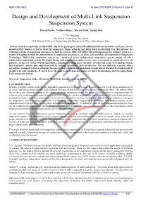 Design and Development of Multi-Link Suspension Suspension System
