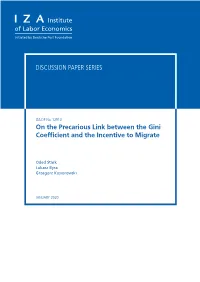 On the Precarious Link Between the Gini Coefficient and the Incentive to Migrate