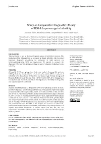 Study on Comparative Diagnostic Efficacy of HSG & Laparoscopy In