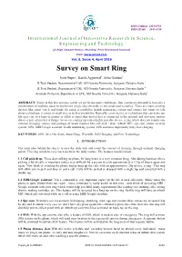 Survey on Smart Ring