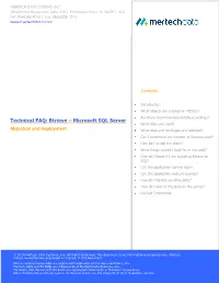 Technical FAQ: Btrieve – Microsoft SQL Server Migration And