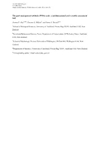 The Pest-Management Attitude (PMA) Scale: a Unidimensional and Versatile Assessment Tool