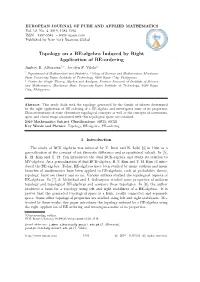 Topology on a BE-Algebra Induced by Right Application of BE-Ordering Jimboy R