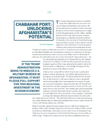 CHABAHAR PORT: Wake of Improved Conditions in the Country