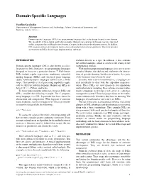 Domain-Specific Languages