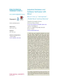 Industrial Hardware and Software Verification with ACL2