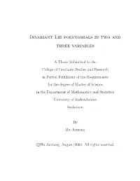 Invariant Lie Polynomials in Two and Three Variables