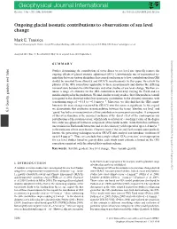 Ongoing Glacial Isostatic Contributions to Observations of Sea Level Change