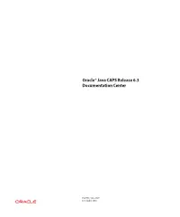 Oracle Java CAPS Release 6.3 Documentation Center • December 2011 Classic Java CAPS Core Components