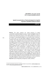 Spatial Concentration of Syrian Immigrants in Spatial Dynamics and Ethnocultural Context