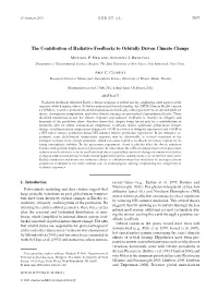 The Contribution of Radiative Feedbacks to Orbitally Driven Climate Change