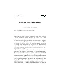 Interaction Design and Children