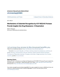 Mechanisms of Substrate Recognition by HCV NS3/4A Protease Provide Insights Into Drug Resistance: a Dissertation