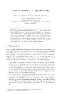 Model Checking TLA Specifications