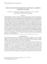 The Mature Stomatognathic System Is a Complex Adaptive System