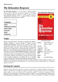 The Relaxation Response