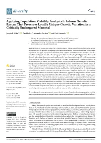 Applying Population Viability Analysis to Inform Genetic Rescue That Preserves Locally Unique Genetic Variation in a Critically Endangered Mammal