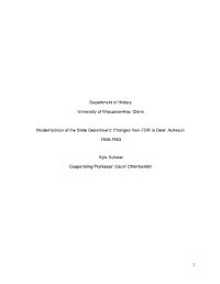 Changes from FDR to Dean Acheson