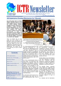 ICTR Newsletter
