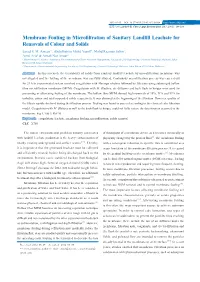 Membrane Fouling in Microfiltration of Sanitary Landfill Leachate for Removals of Colour and Solids Emad S