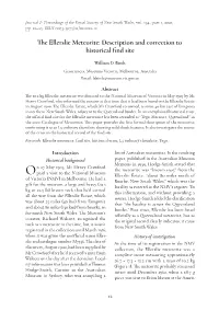 The Ellerslie Meteorite: Description and Correction to Historical Find Site