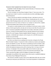 Truman's First Nomination for Senator