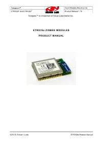 Etrx35x ZIGBEE MODULES PRODUCT MANUAL