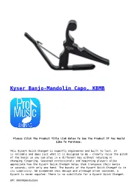 Kyser Banjo-Mandolin Capo, KBMB,Kyser KG6B 6-String Guitar