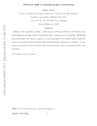 Observer with a Constant Proper Acceleration Cannot Be Treated Within the Theory of Special Relativity and That Theory of General Relativity Is Absolutely Necessary