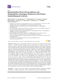 Quinolizidine-Derived Lucanthone and Amitriptyline Analogues Endowed with Potent Antileishmanial Activity