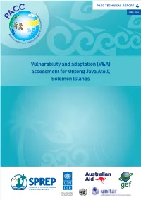 (V&A) Assessment for Ontong Java Atoll, Solomon Islands