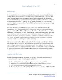 Creating the Air Force, 1924 Introduction Questions for Discussion