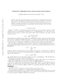 Positivity Theorems for Solid-Angle Polynomials