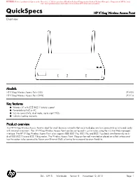 Quickspecs HP V10ag Wireless Access Point Overview